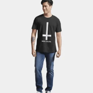 Mea Culpa Cross Essential T-Shirt Black2