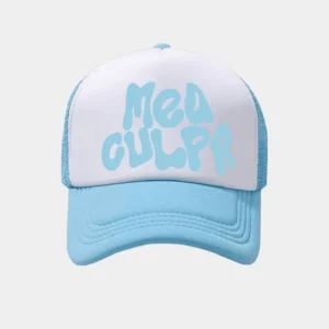 Mea Culpa Trucker Hat Light Blue